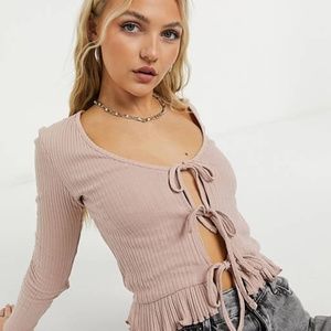 TopShop Lace Up Cardigan